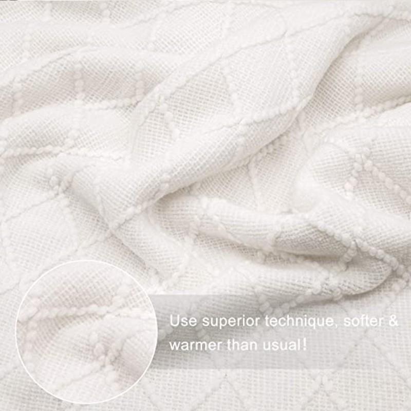 Farmhouse Vintage Gift Blankets Big Knitted Throw Blankets with Tassels Nordic Sofa Cover Cozy Textured Chunky Blanket Christmas