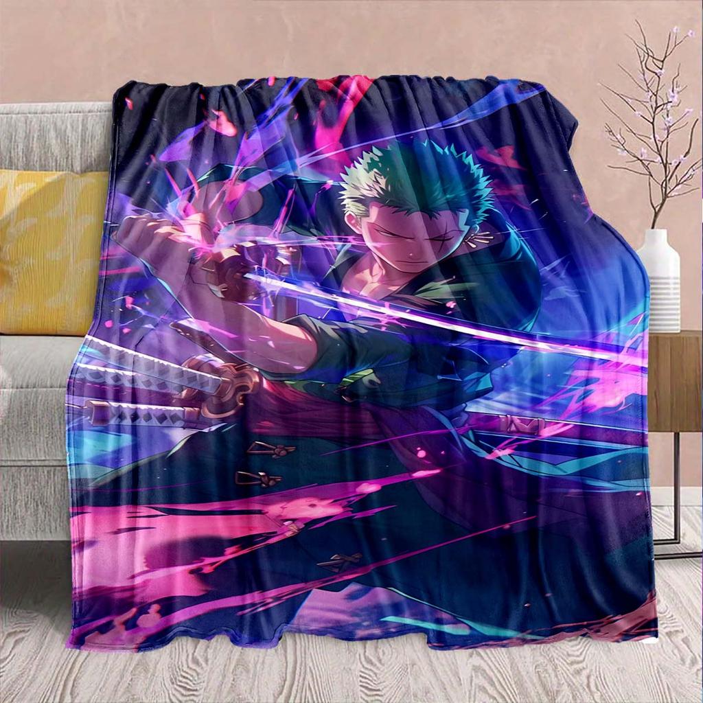 Manta de Franela del Anime One Piece - Suave Cálida Perfecta para Sofá, Ropa de Cama Camping Viaje Oficina Decoración del Hogar -QJY