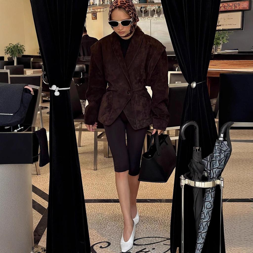 Europejska i Amerykańska Damska Kurtka Motocyklowa Casual z Kołnierzem Wykładanym