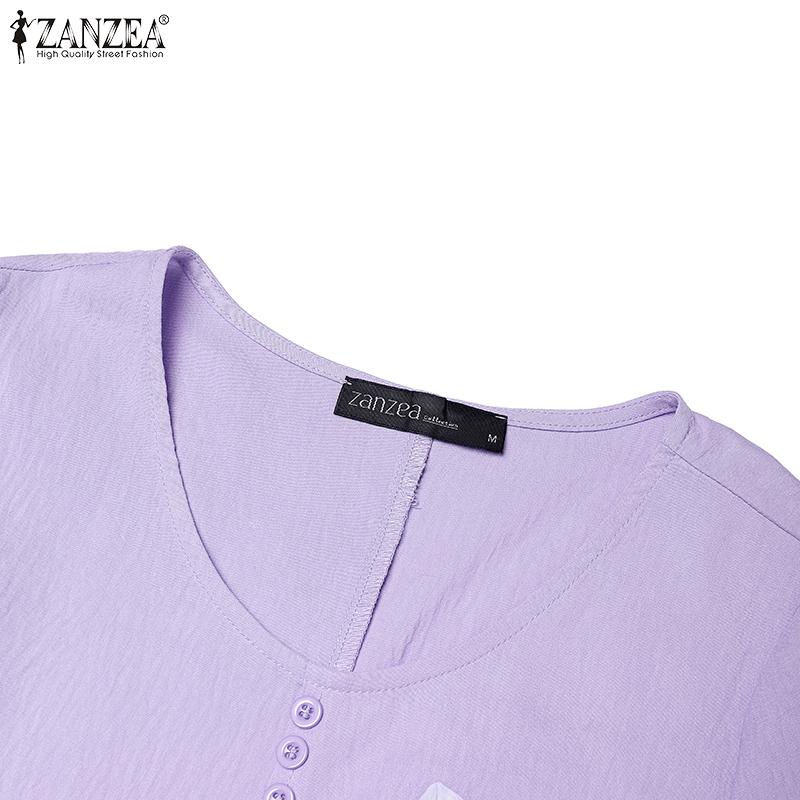 ZANZEA Women Casual Round Neck Short Sleeve Summer Floral Dress