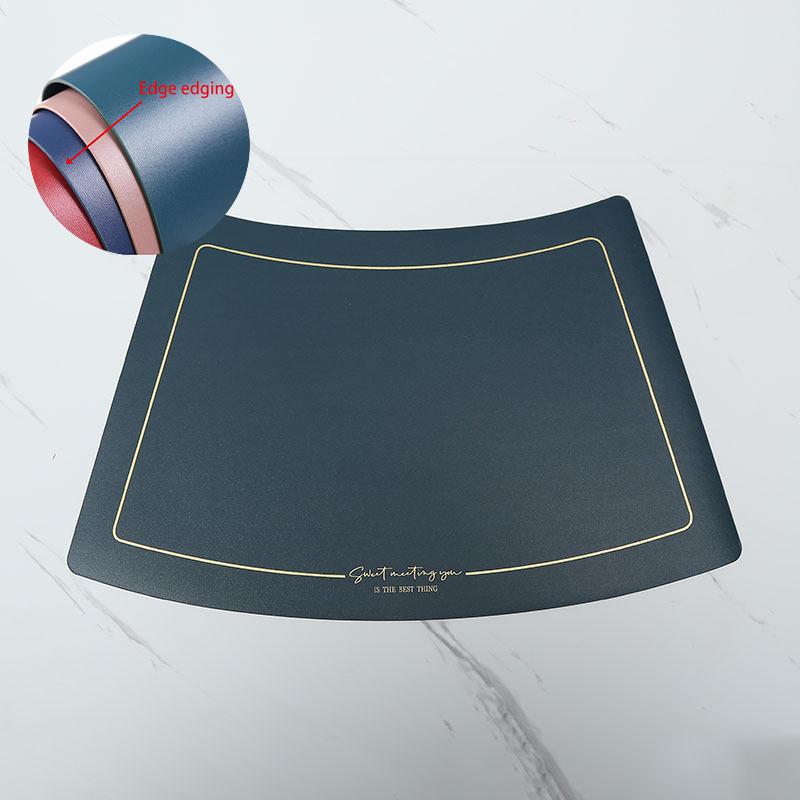Scalloped Leather Placemat Table Mat Oil-Water-Proof And Heat-Insulating Household PU Table Coasters Kitchen Device Sets