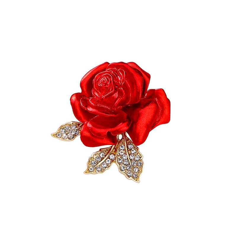 

Брошь с красной розой, элитная женская легкая роскошь и ощущение высокого класса, элегантная брошь, булавка для костюмного свитера, подарок