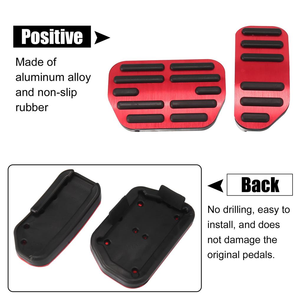 X AUTOHAUX Brake Foot Pedal Pad Kit Anti-Slip No Drill