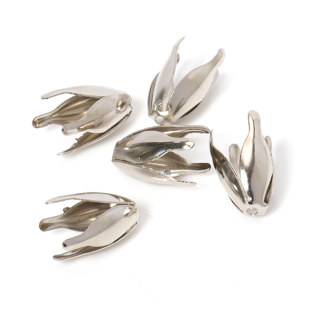 

100pcs 13mm End Spacer Beads Cap Flower Components Caps Petal Charms Metal Iron Gift Decoration DIY Jewelry Making Accessories