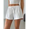 Striped Elastic Lace Up Casual Shorts Stripes Elastic Lace Casual Shorts