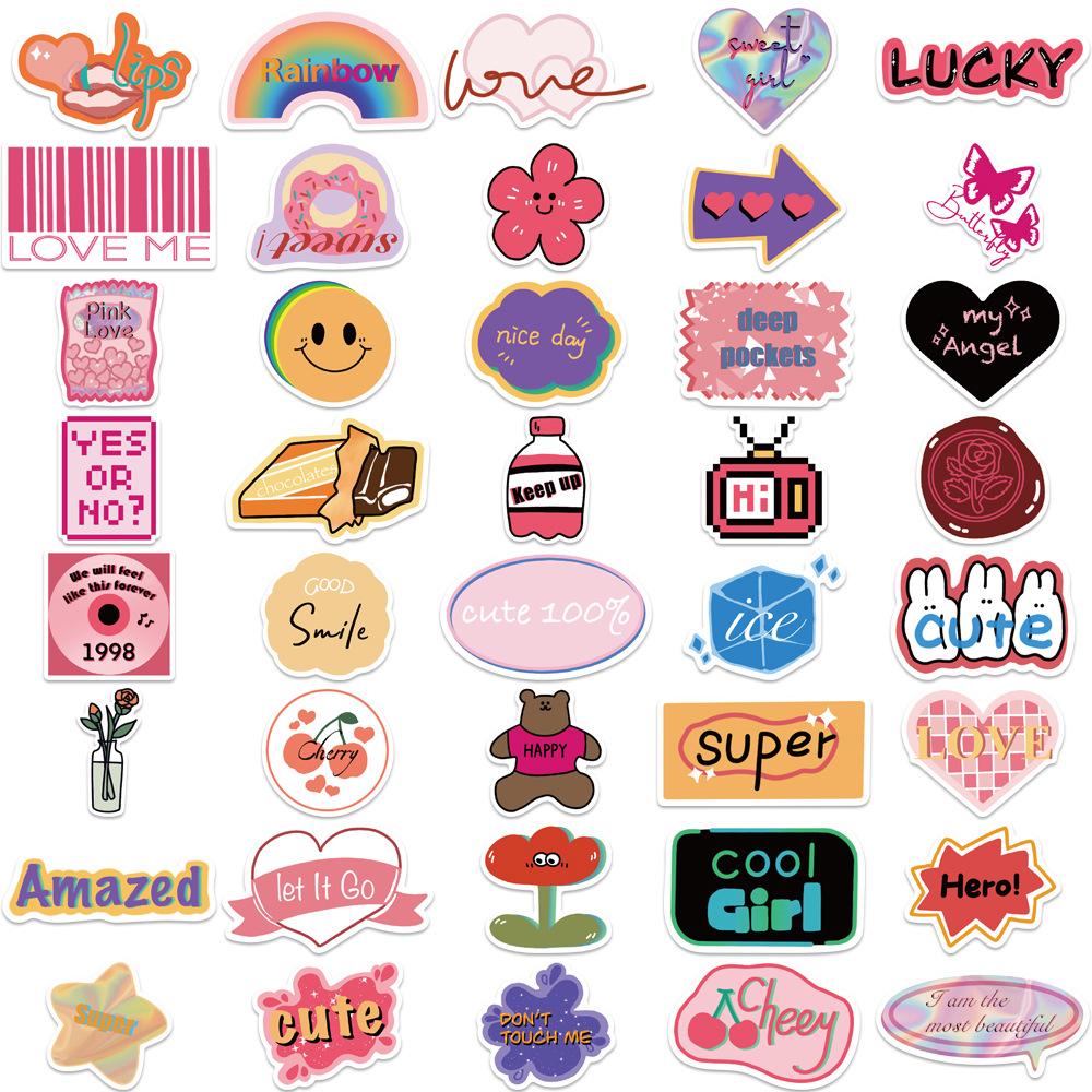 40 Cartoon European and American Retro Style Graffiti Stickers Can Decorate Suitcase Pen Guitar Notebook Waterproof