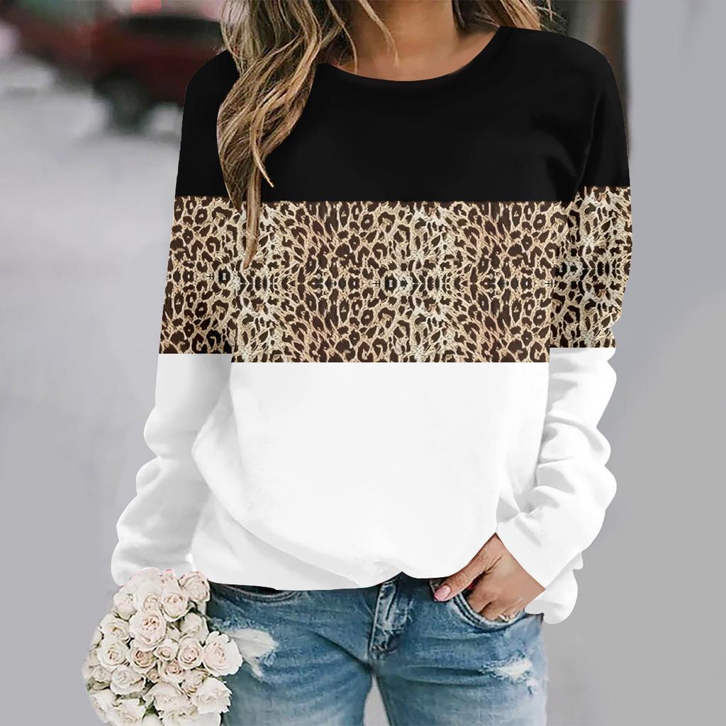 2025 Autumn and Winter New Fashion Round Neck Long Sleeve Printed Elegant Casual Loose Hoodie