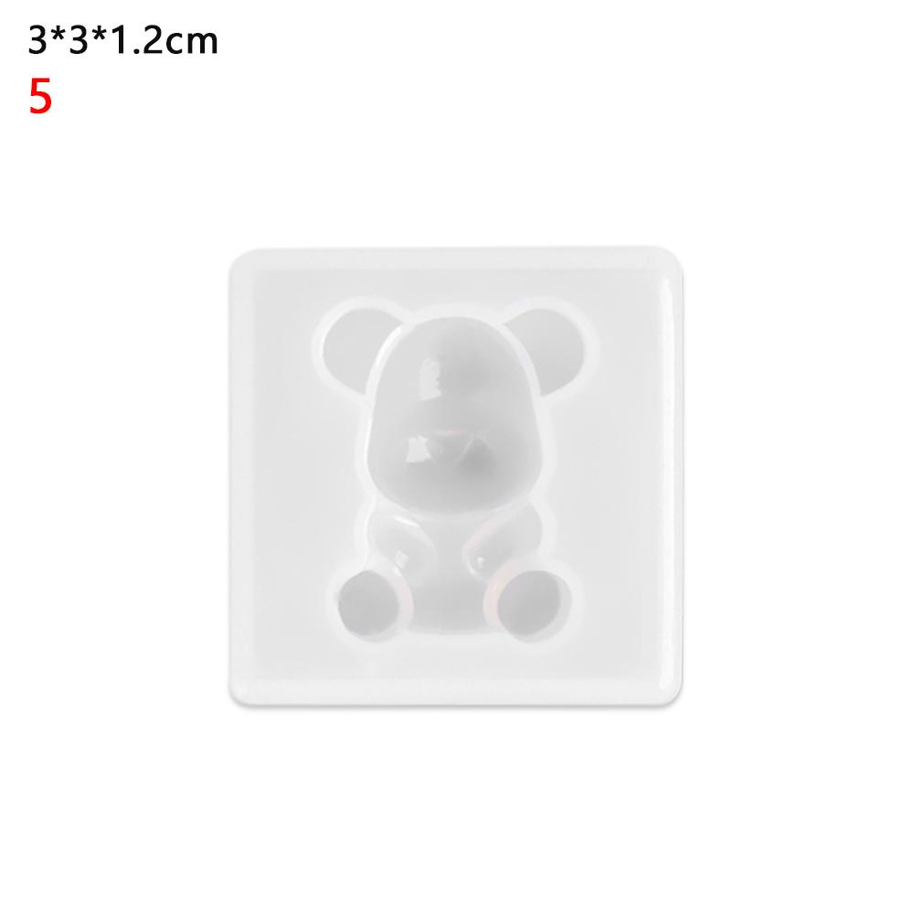 3D Teddy Bear Silicone Mould DIY Resin Epoxy Jewelry Pendant Mold Making Tool Cute Keychain Bag Bear Pendant Mold