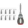 Flexible Ratchet Screwdriver Set 8 Bits Multi Angle Retractable Head Carbon Steel Repair Tool Kit For Tight Space Repairs
