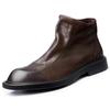 Herr Retro Äkta Läder Klassiska Chelsea Boots Affärskläder Mode Korta Ankelboots Vardagliga Brittisk Stil Högtoppsskor