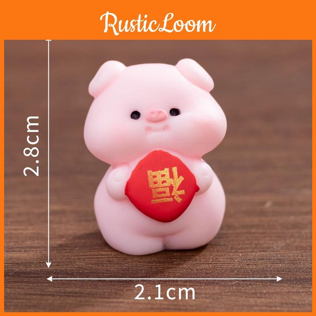 Blessing New Years Pig Resin Ornament With Oranges And Koi Carp For Decor Home