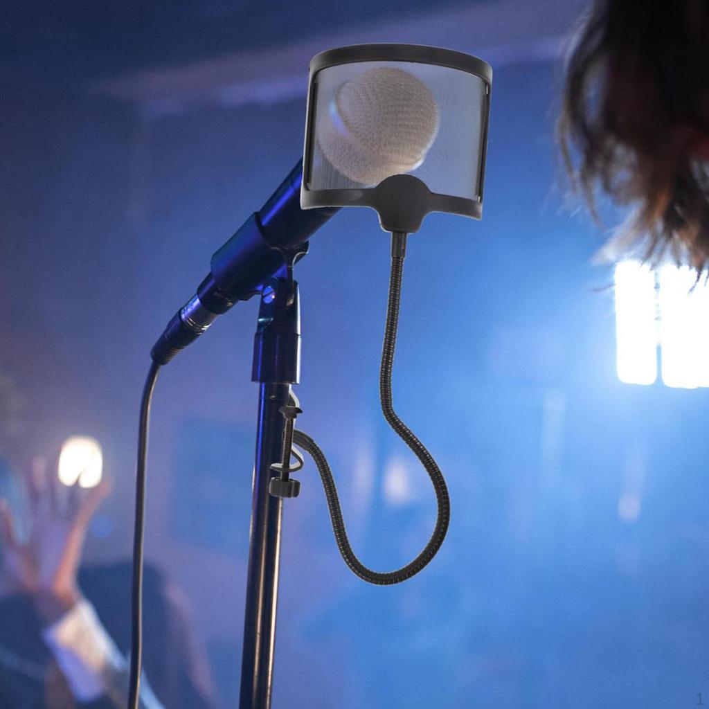 Microphone Flexible Mic Wind Screen Metal Mesh Noise Reduction for Gaming Podcast Videos Studio