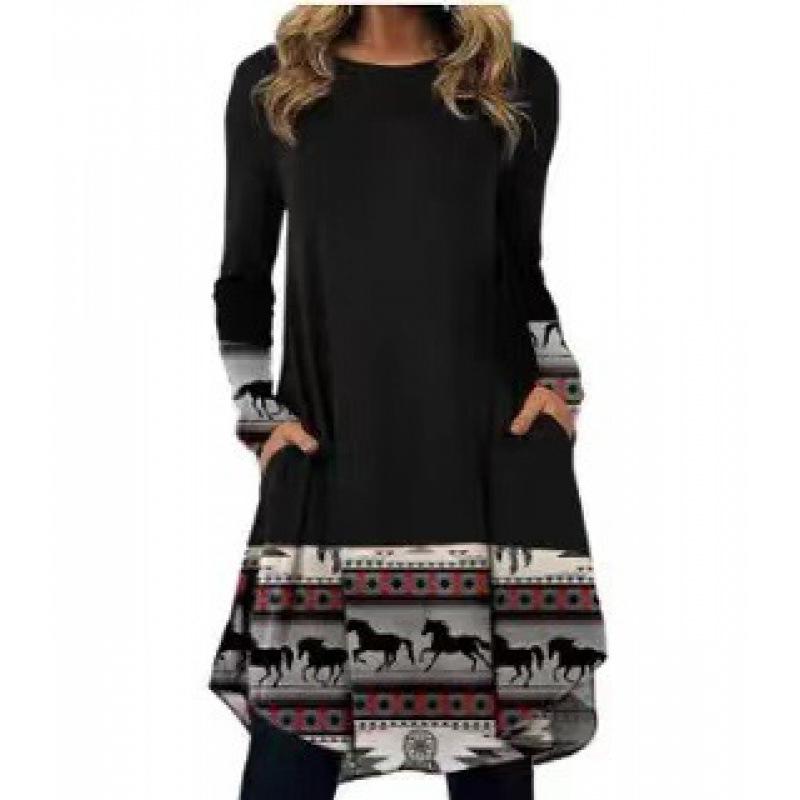 Ethnic Style Fashionable Casual Spring and Autumn Dress