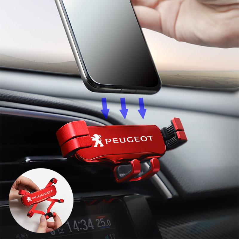 Gravity Phone Holder Car Air Vent Clip Mount Smartphone Stand For Peugeot 206 307 308 3008 207 208 407 408 4008 508 2008 301 205