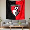 AFC Bournemouth Football Club Crest Wall Tapestry Black Red Fan Decor for Bedroom Man Cave Game Room Gift