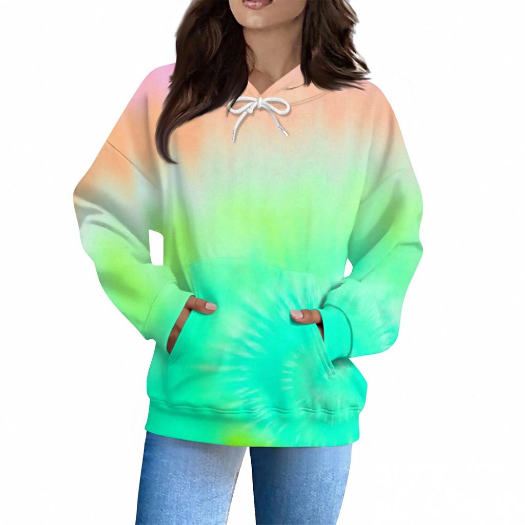 Damenmode Täglicher Lässiger Hoodie Langarm Bedrucktes Oberteil