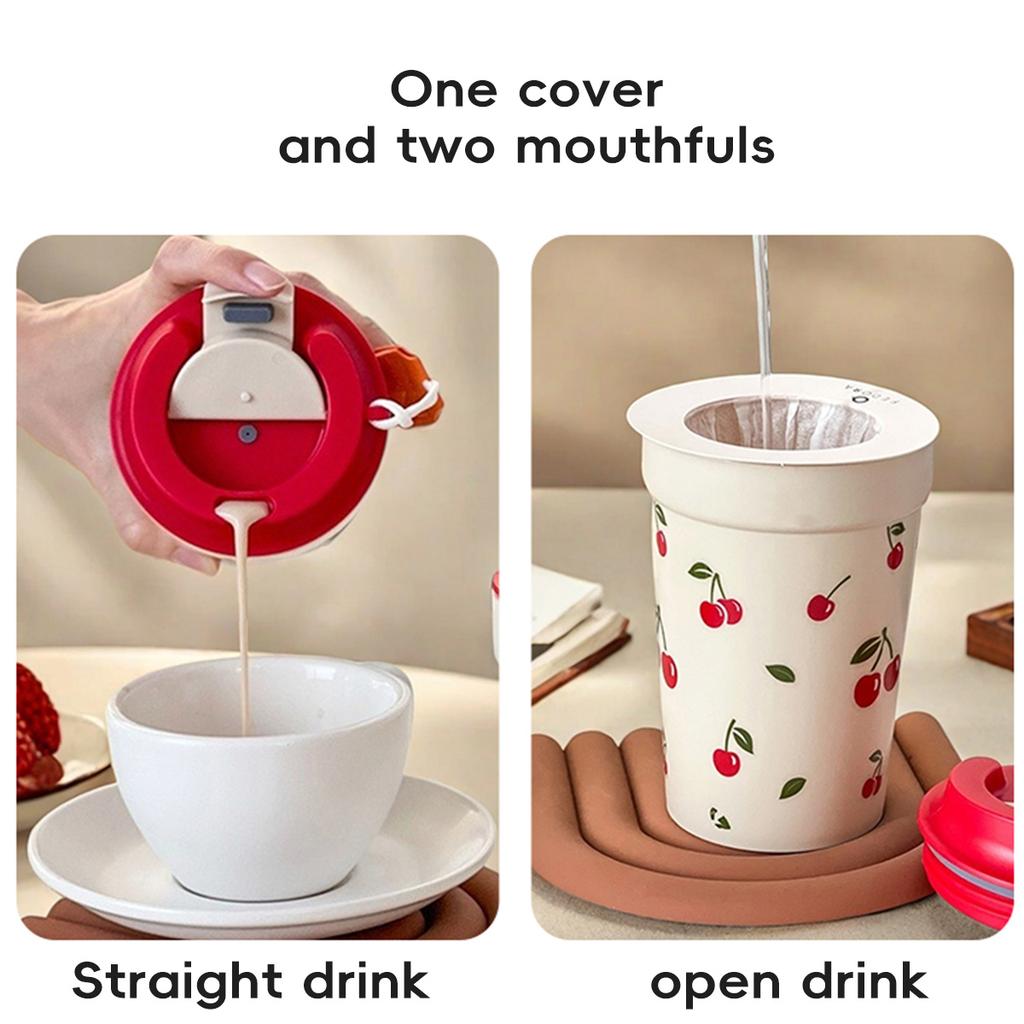 350/400Ml Portable Plastic Water Cup Tumbler With Nylon Rope Leak Proof Heat-Resistant Milk Coffee Mug Kid Student Drinking Cup