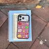 Cute Animals  Embroidery Red Grid Pattern Lattice phone Case For iPhone 17promax 17pro 16 15 14 Pro Max Lovely Anti-fall Cover