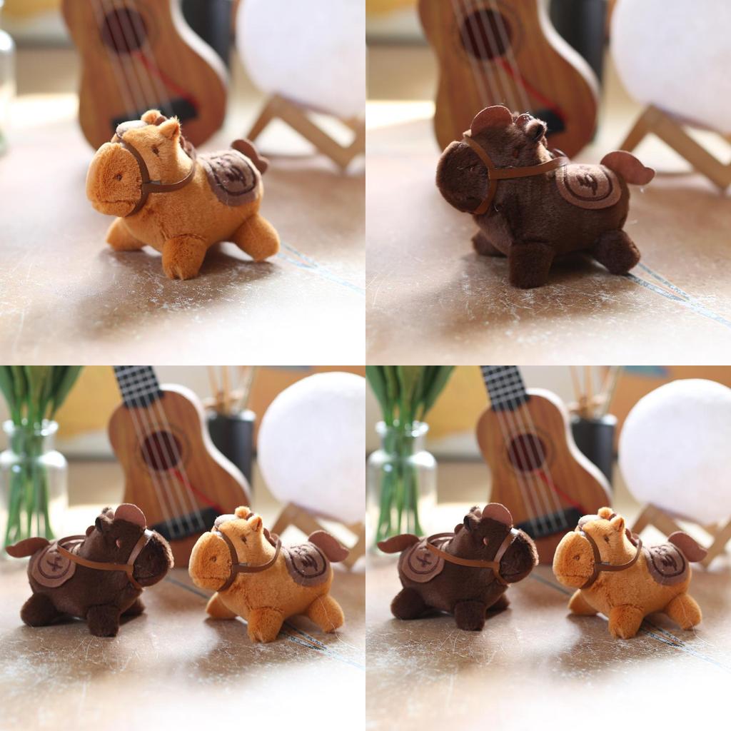 Horse Plush Toy Keychain Crystal Soft Pp Cotton Stuffed Animal Charm Gift For Kids Teens