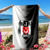 Besiktas J.K Print Beach Towel, Versatile Lightweight Absorbent Beach Towel for Pool Surf Yoga Bathroom, Perfect Birthday Holiday Gift