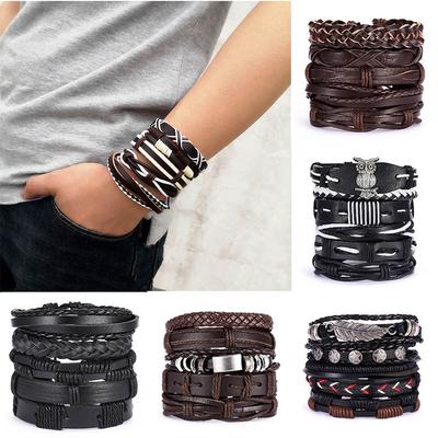 Bohemia Bracelets  Bangles Multilayer Leather Bracelets Jewelry Vintage Ethnic Gift