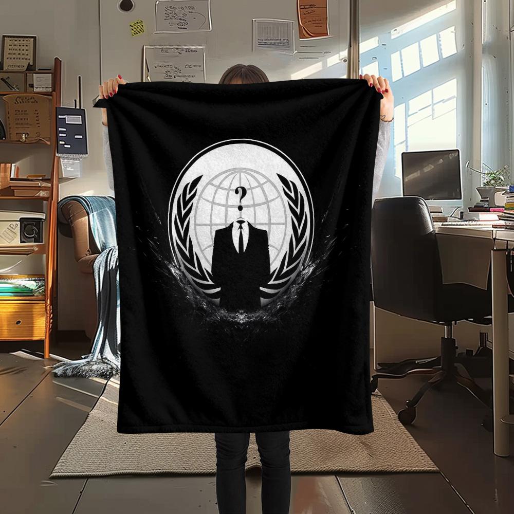 Anonymous  Print Flannel Blanket, High quality Comfortable for All Seasons, Home Decor, Warmth and Comfort