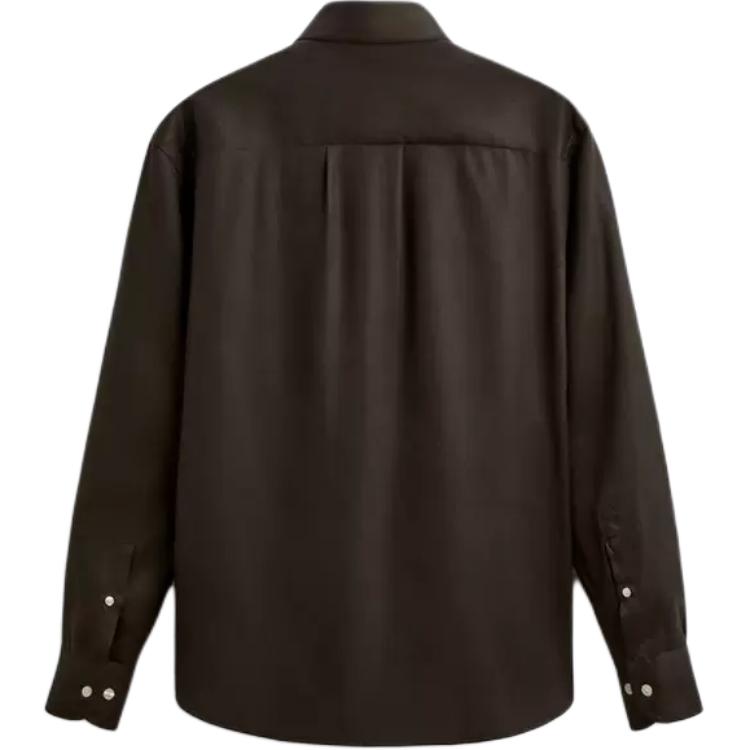 Zara Party Series Slim Fit Long Sleeve Shirt Men shirts Brown 5588314-700