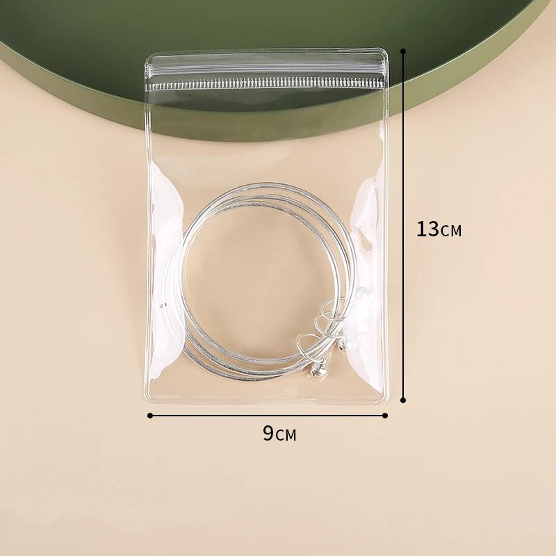 10-100pcs 0.24mm PVC Transparent Jewelry Storage Bag 4x6-15x15cm Earrings Necklaces Watches Rings Bracelets Sealed Packaging Bag