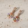 1 Pair Fashion Round Garland Dangle Earrings for Women Zirconia Earring Jewelry Daily Wedding Party Accessories