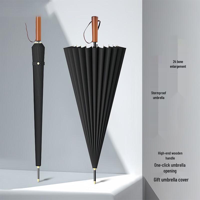 Minshzee Long Handle Windproof Automatic Umbrella 24-Rib Automatic