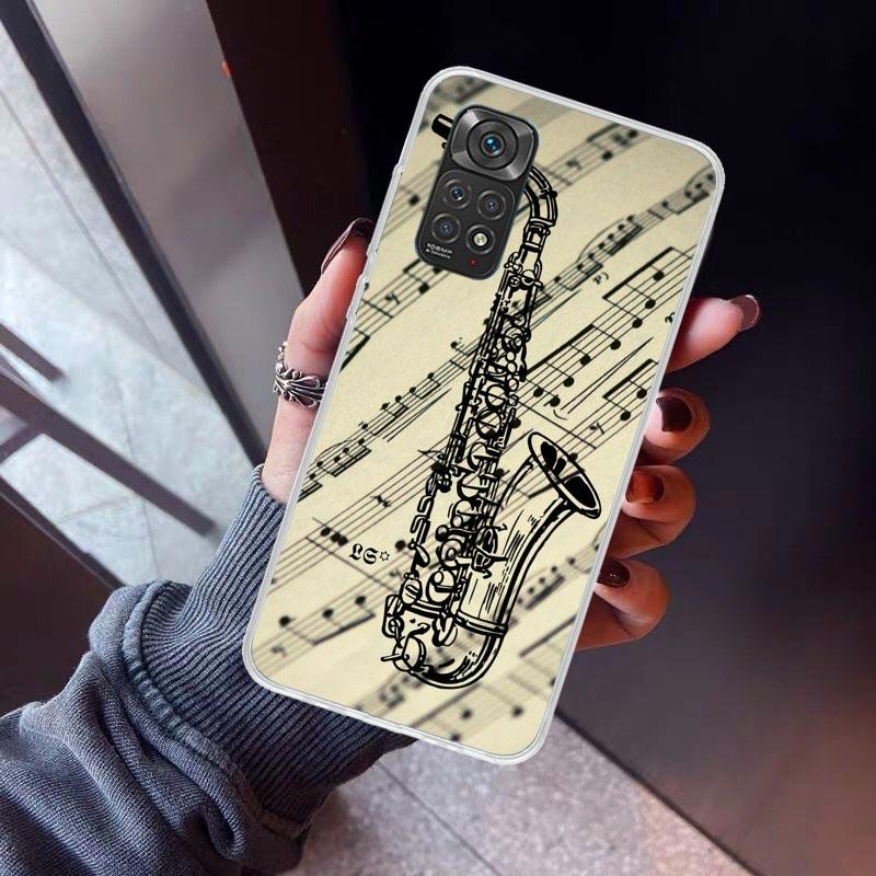 

Music Saxophone Instrument Phone Case For Xiaomi Redmi Note 10 11 12 13 14 15 Pro Plus 11S 12S 14S 11T 11E 10S Soft TPU Back Cov Redmi Note 15 4G