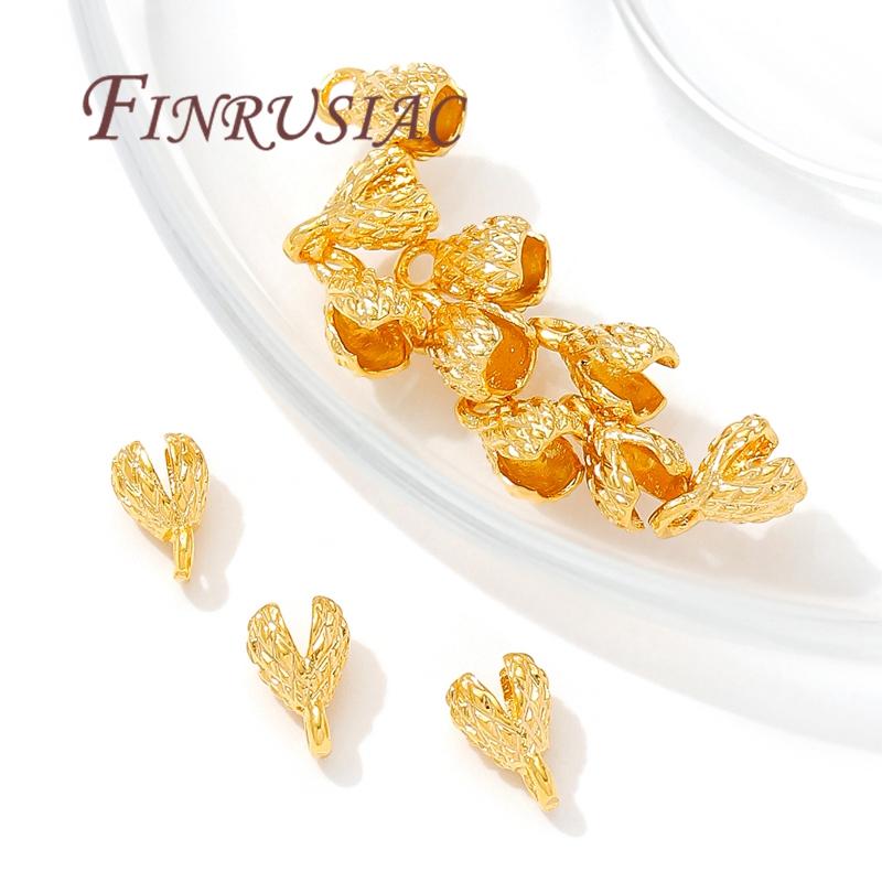 18K Gold Plated End Tip Covers,Crimp Beads,Bead Tip Clam shells,Knot Tip Cover Ends,DIY Jewelry Making Supplies Connectors