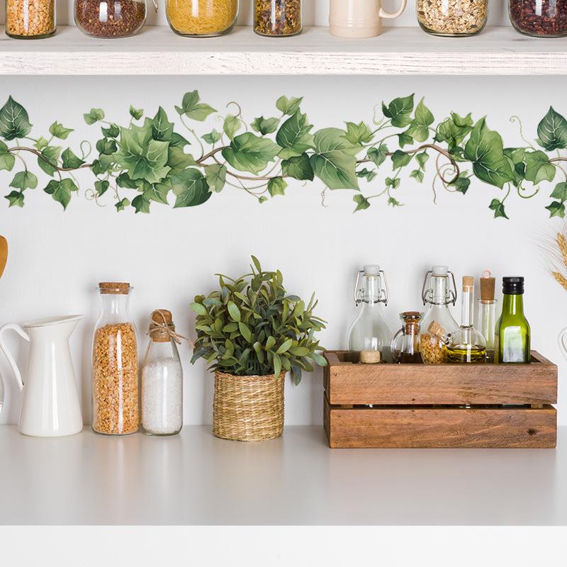Self-Adhesive Fresh Leaves Wall Sticker for Living Room, Bedroom, or Dorm Decor