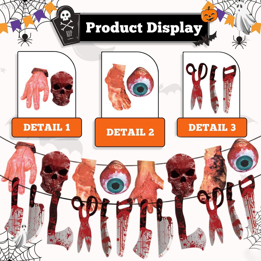 Halloween Horror Party Decoration Banner Haunted House Shopping Mall Layout Pull Flag