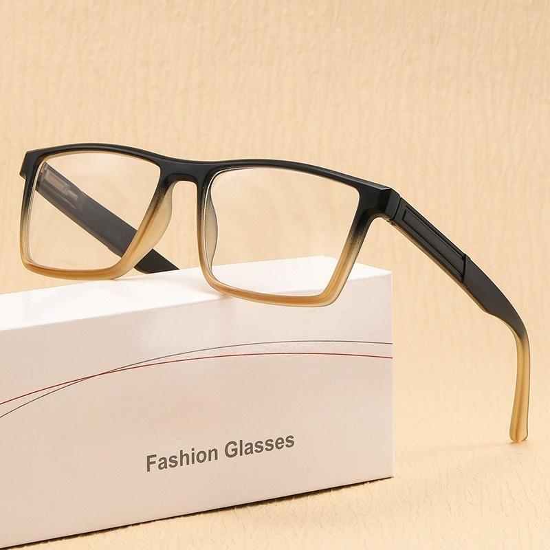 Neue modische Herren-Presbyopiebrille Retro Anti-Blaulicht HD Lesebrille Übergröße Quadratischer Rahmen Fernsichtbrille
