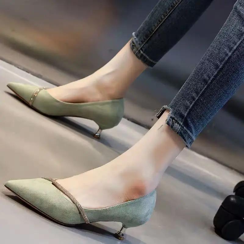 Fashion Low Heel Elegant Ladies Pumps Non Slip Pointed Toe Women's Shoes Popular With Discount Casual On Promotion Footwear Sale Chic