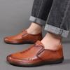 Solid Color New Designer Leather Shoes for Men Spring Autumn Fashion Casual Driving Shoes Male Soft Sole Non-slip Loafers Man