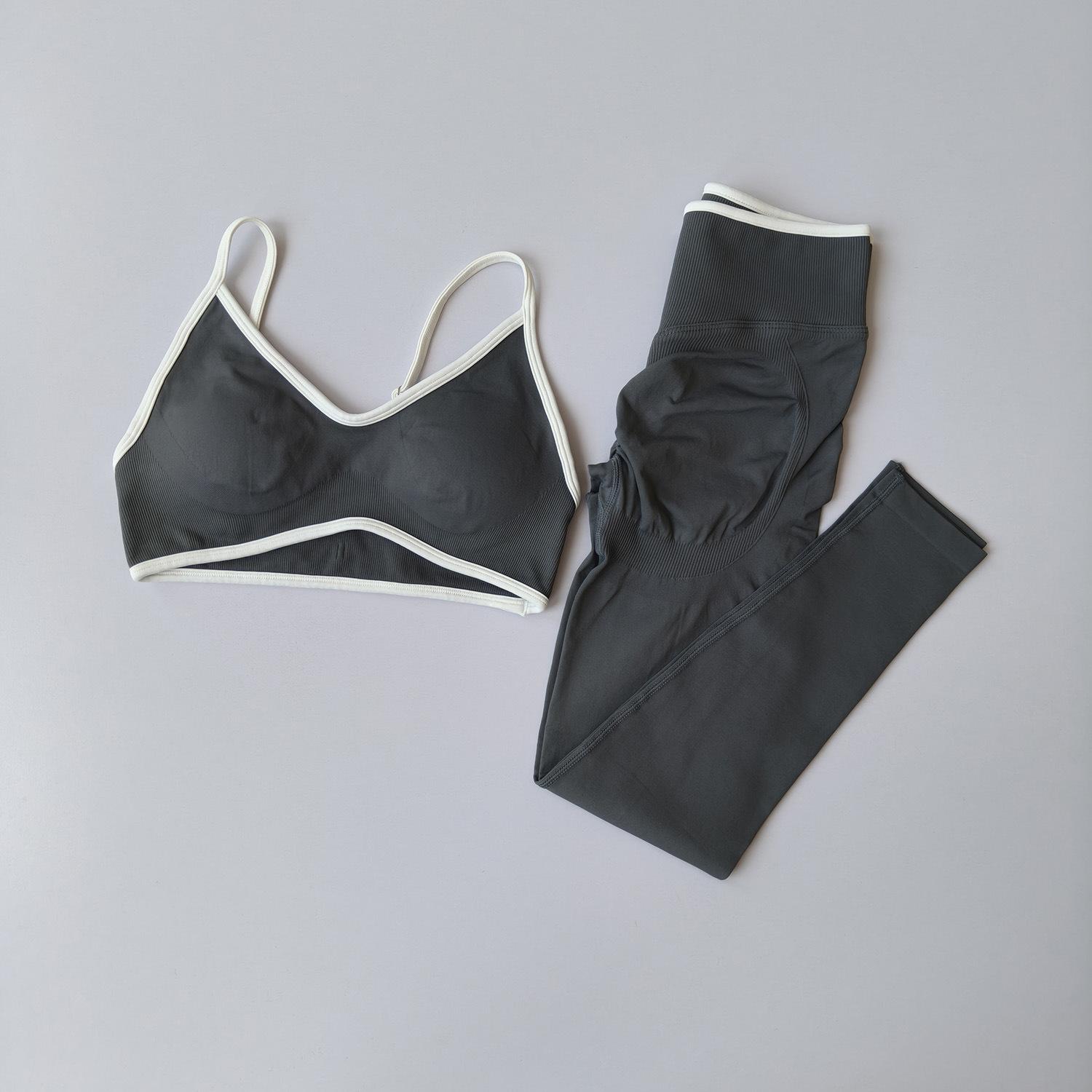 JYL Halter Yoga Set High Waist Tight Fitness Shorts L оливин