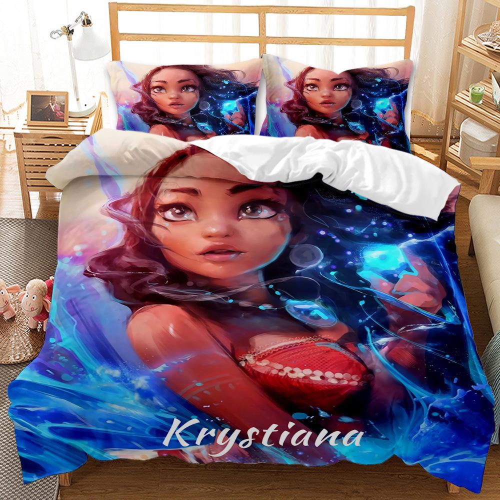 Black Girl Quilt Cover 3D Digital Print Three-Piece Bedding Kit