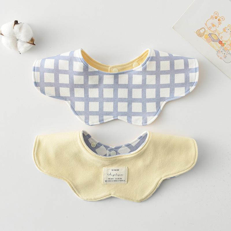 Korean Style A-Type Pure Cotton Double-Sided Baby Bib for 0-2 Years
