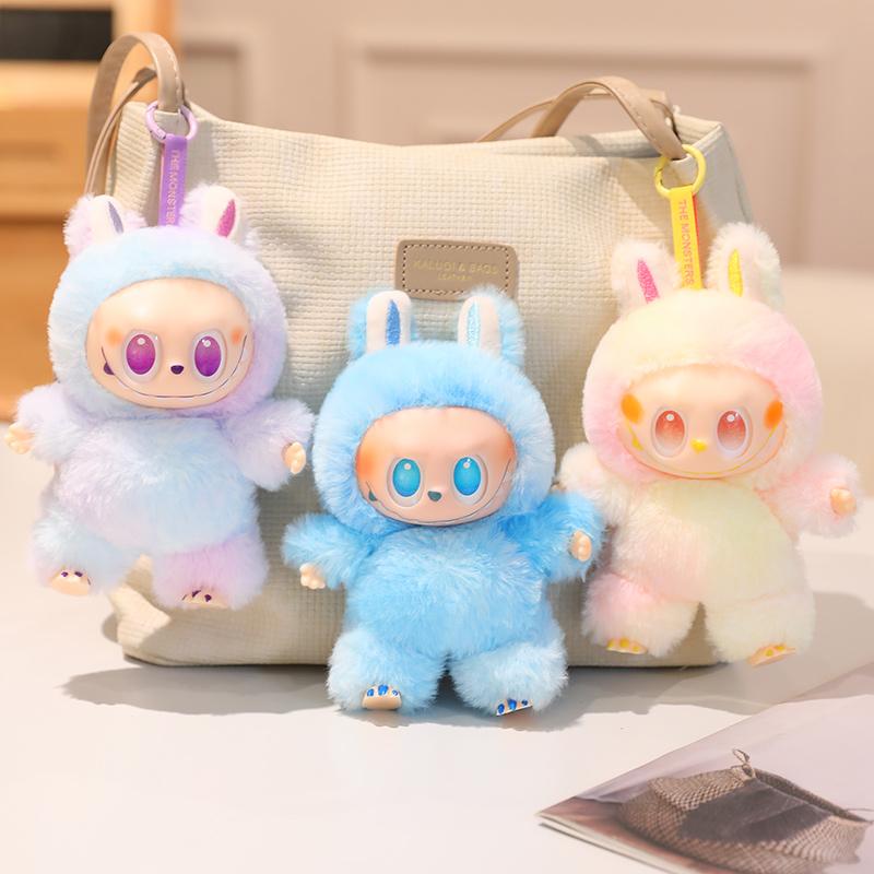 Cartoon Labubu Vinyl Doll Stuffed The Monsters Heartbeat V3 Soft Plushies Bag Pendant Birthday Xmas Gifts Girl Child