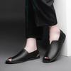 Fashion 2025British Style Roman Sandals Summer Mens Casual Leather Outdoor Anti-skid Driving Shoes Breathable Trendy Soft Soled Sandals
