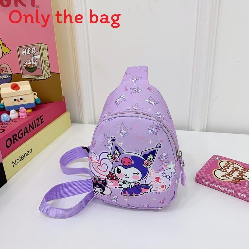 Sanrio Kuromi Cartoon Kids Chest Bag With Breathable Nylon For Daily Use