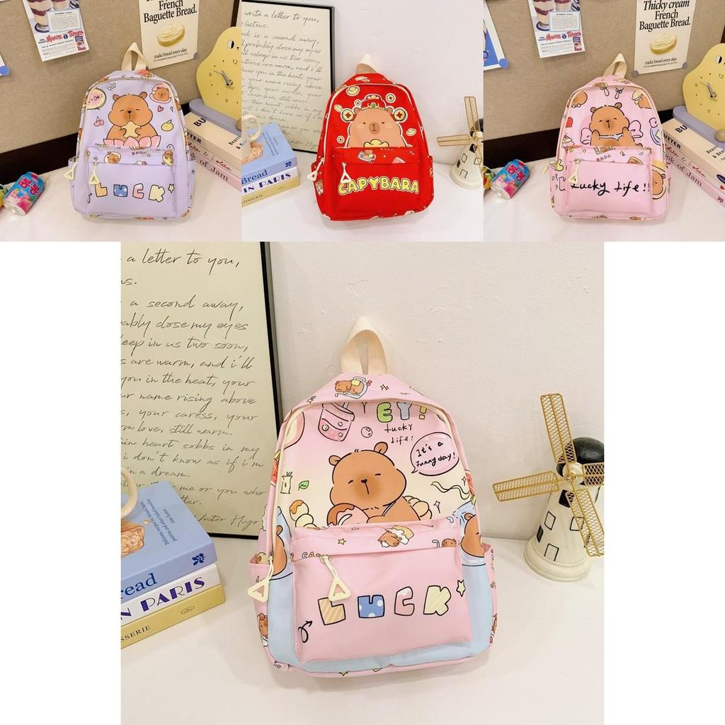 Print Lovely Animal Preschool Backpack For Children Soft Nylon Style Cute