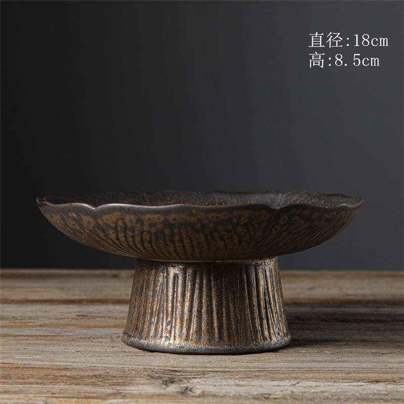 

Ретро Высокая Ваза для Фруктов, Маленькая Тарелка для Закусок, Тарелка Лотос, Керамическая Тарелка для Фруктов и Орехов, Печь, Холодный Чай, Подставка для Тарелок для Закусок.