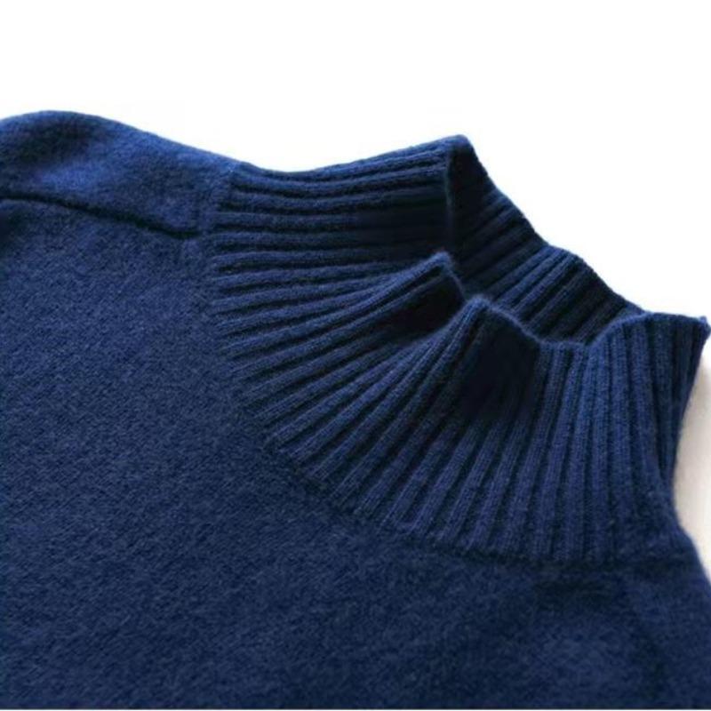 Autunno e Inverno Nuovo Maglione Base Lavorato a Maglia a Collo Semi-Alto Donna Top Moda Manica Lunga Spesso Aderente Pullover Maglioni Donna Elegante Jumper 25279