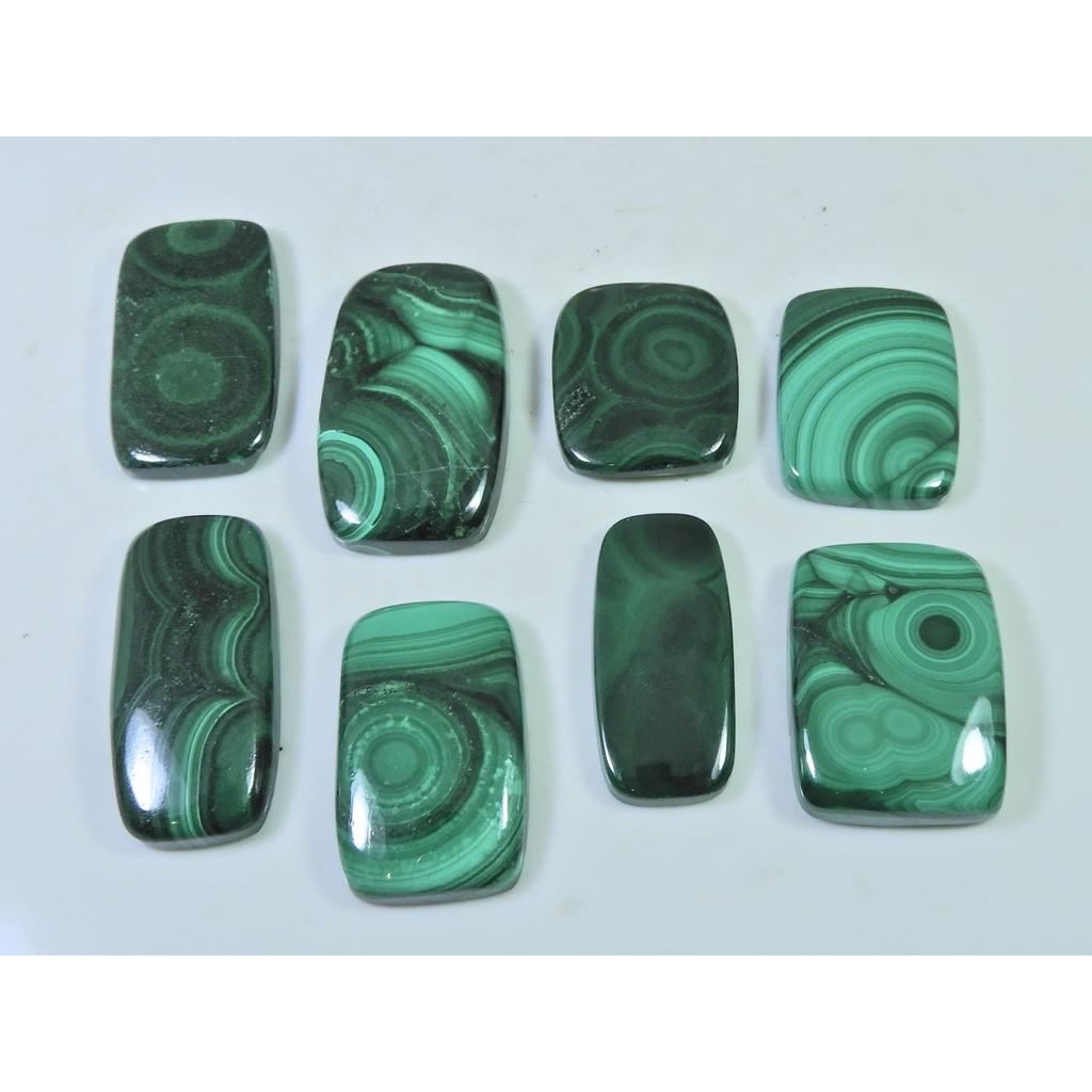 08Pcs Natural Green Malachite Octagon Cabochon Loose Gemstone 266Cts. Lot C-456