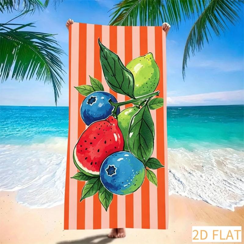 Lebendiges Zitronen-gestreiftes Strandtuch Super saugfähig Schnelltrocknend Mikrofaser Weich Sandfrei Decke für Sommer-Picknick