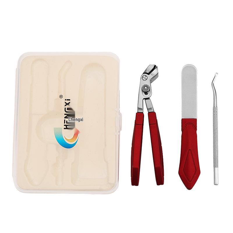 2024 Stainless Steel Curved Nail Clipper Set - Ingrown Nail Corrective, Anti-slip Design