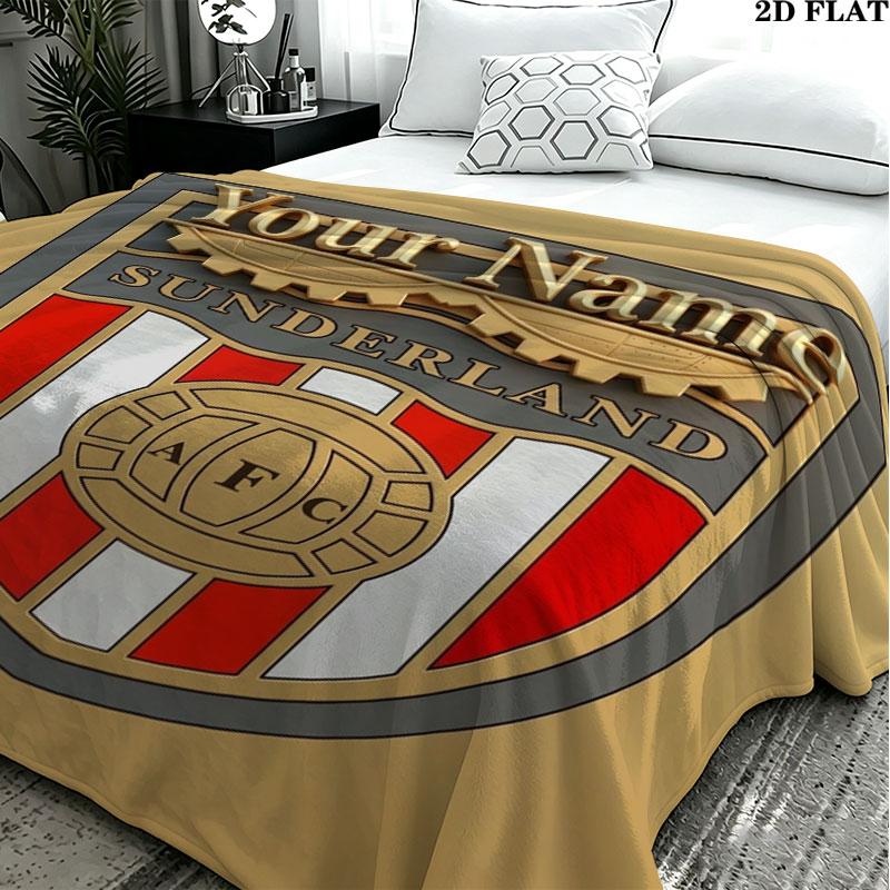 1PC Sunderland A.F Custom Name Patterned Flannel Blanket Suitable For All Seasons for Home Decor Warmth and Comfort Gifts Holiday Present